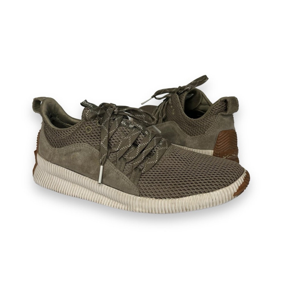 Sorel Out n About Plus Sage Green Leather Waterproof Lace-Up Sneaker 9.5